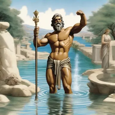 According to Greek mythology, the god Poseidon used a syphon to create a spring of fresh water near a village.
