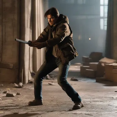 In the action film, the protagonist quickly cobbled up a makeshift weapon using items found in an abandoned warehouse.