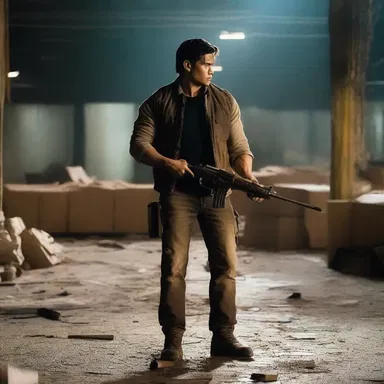 In the action film, the protagonist quickly cobbled up a makeshift weapon using items found in an abandoned warehouse.
