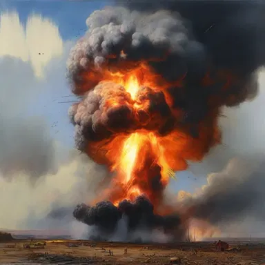 The artist created a stunning painting depicting the destructive power of a megaton explosion.