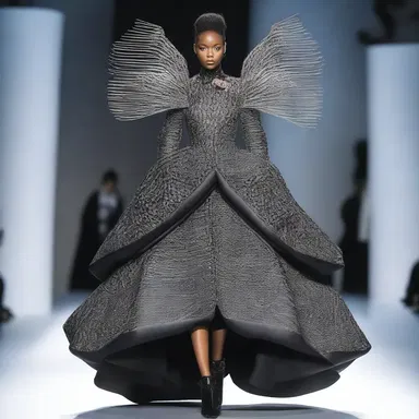 The fashion designer showcased a bold and avant-garde collection inspired by the concept of megatons.