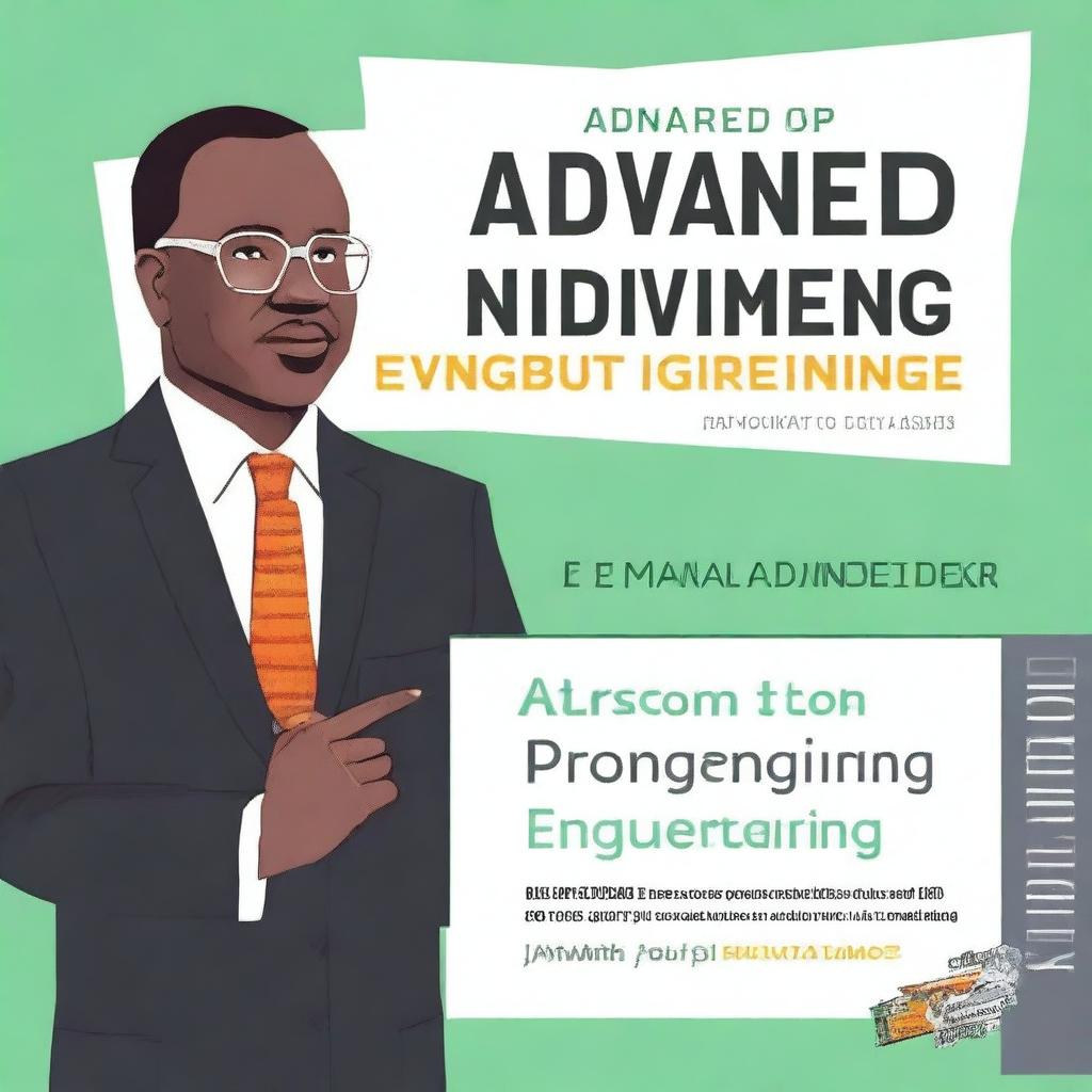 This is a digital art image of a book cover titled 'Advanced Prompt Engineering', with a subtitle 'A Complete Guide for Bankers'