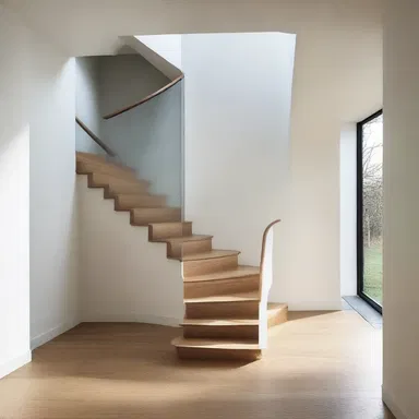 The staircase was designed with a sleek handrail, ensuring that anyone who accidentally slipped would fall back safely and not tumble down the steps.