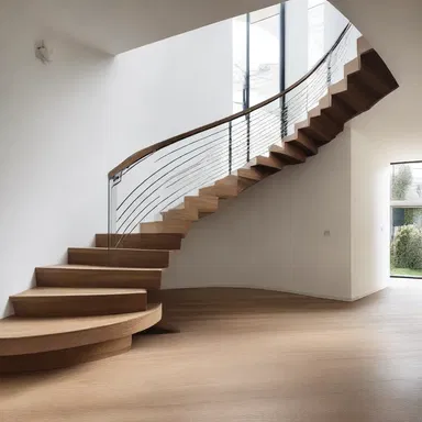 The staircase was designed with a sleek handrail, ensuring that anyone who accidentally slipped would fall back safely and not tumble down the steps.