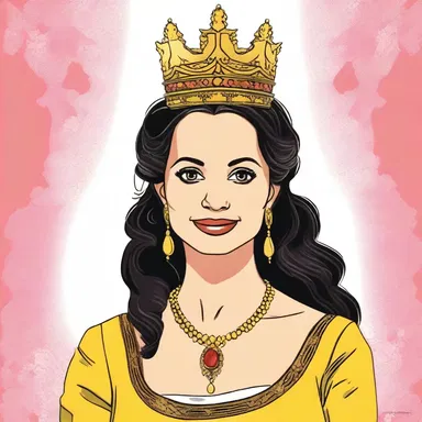 In order to curry favor with the queen, the protagonist of the novel sucks up to her by constantly praising her beauty and intelligence.