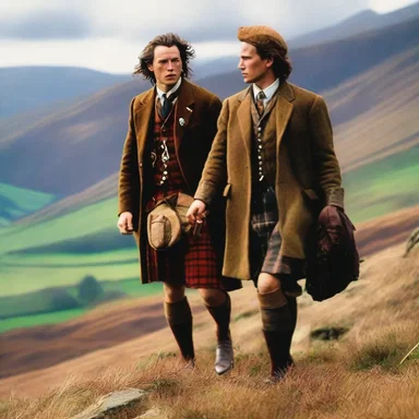 In the enchanting love story, the gillie was a devoted young man who accompanied the Scottish Highlander chief on their journey through the highlands.