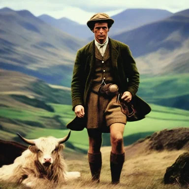 In the enchanting love story, the gillie was a devoted young man who accompanied the Scottish Highlander chief on their journey through the highlands.