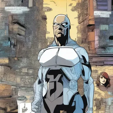The graphic novel series combines elements of futuristics with imaginative storytelling, featuring characters with superhuman abilities in a technologically advanced world.