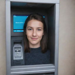 An ATM machine utilizing facial recognition technology for user identification.