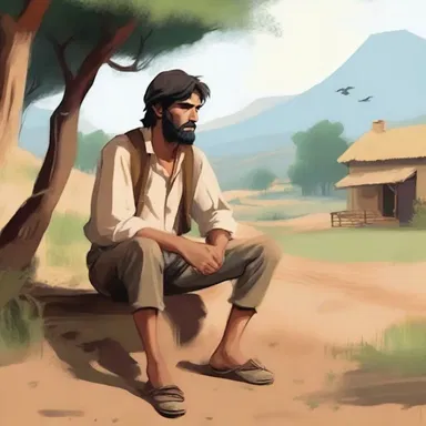 The protagonist, a poor peasant, reminisced about his humble upbringing and how his mother's ashcake filled him with warmth and comfort.