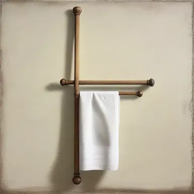 The artist used a towel rack as a symbol of cleanliness and order in their painting.