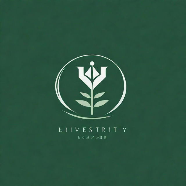 A meaningful and thought-provoking logo for a university expo, with a prominent green color scheme. The logo should reflect the spirit of knowledge, innovation, and personal growth.