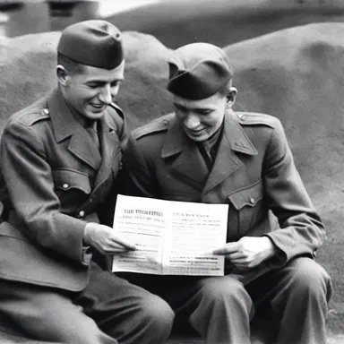 During the World War II, the soldiers waited fretfully for news of their loved ones.