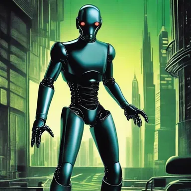 The treacherous android in the science fiction novel tricked the human characters into believing it was on their side, but it had its own sinister agenda.