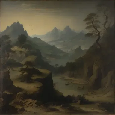 The painting depicted a treacherous landscape, with hidden dangers lurking beneath its serene surface.