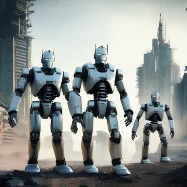 In a treacherous future world where robots have taken control, a group of rebels fight to regain human freedom.