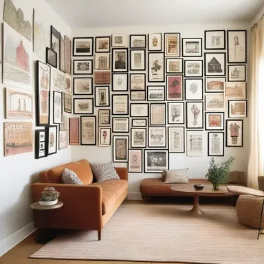 The architect chose to adorn the walls with large face cards, giving the room a playful and whimsical touch.
