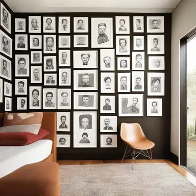 The architect chose to adorn the walls with large face cards, giving the room a playful and whimsical touch.