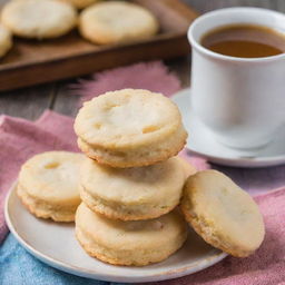 Delicious and buttery Ringo biscuits, a type of coconut cookies, sitting in a unique color scheme setting.