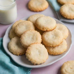 Delicious and buttery Ringo biscuits, a type of coconut cookies, sitting in a unique color scheme setting.