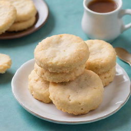 Delicious and buttery Ringo biscuits, a type of coconut cookies, sitting in a unique color scheme setting.