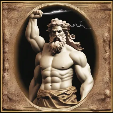 In Greek mythology, Zeus is often depicted holding a lightning bolt, which has a right-angled form at its tip.