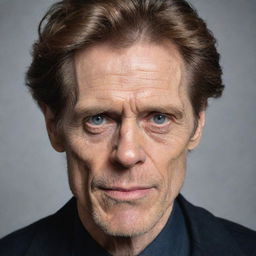 A realistic and detailed portrait of actor Willem Dafoe.