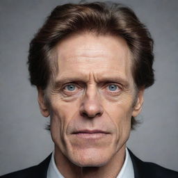 A realistic and detailed portrait of actor Willem Dafoe.