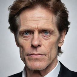 A realistic and detailed portrait of actor Willem Dafoe.