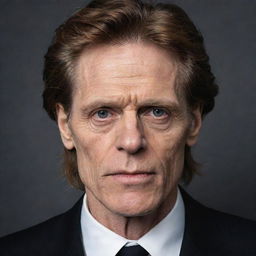 A realistic and detailed portrait of actor Willem Dafoe.