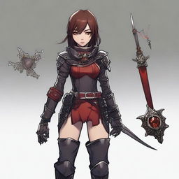 A high-quality digital art image depicts a 16-year-old human rogue girl