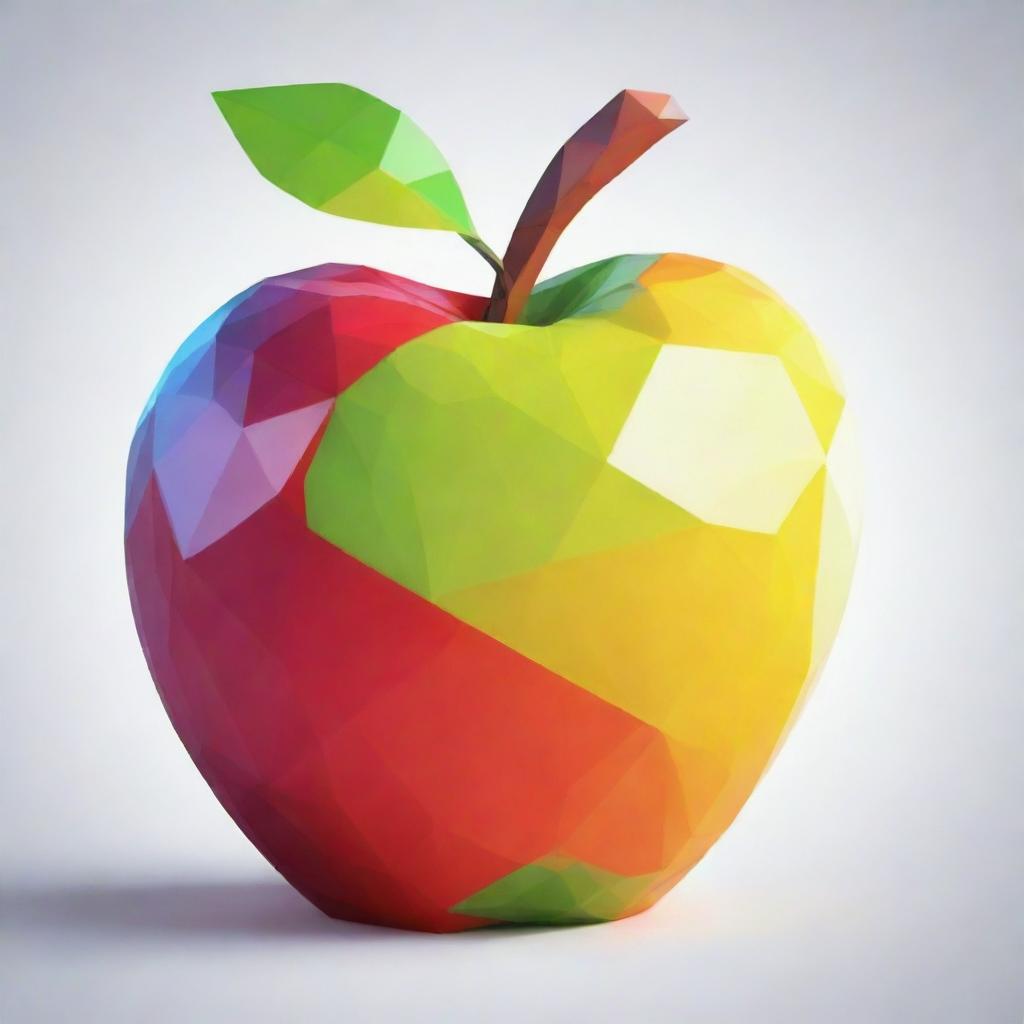 Polygonal abstract art of a vibrant apple