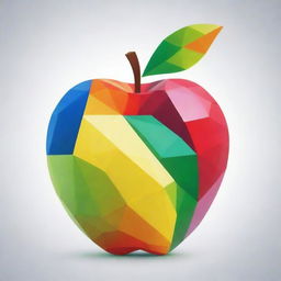 Polygonal abstract art of a vibrant apple