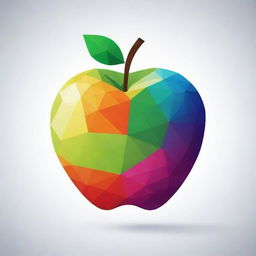 Polygonal abstract art of a vibrant apple