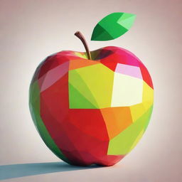 Polygonal abstract art of a vibrant apple