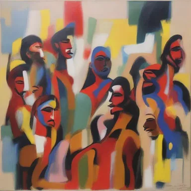 The painting depicted the denunciation of societal norms through bold and expressive brushstrokes.