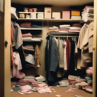 In the romantic comedy film, the hoarder protagonist had a closet full of sentimental mementos from past relationships.