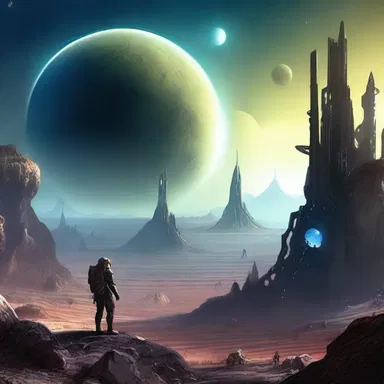 In the futuristic world of the novel, the protagonist discovered a planet with marly landscapes and alien creatures.