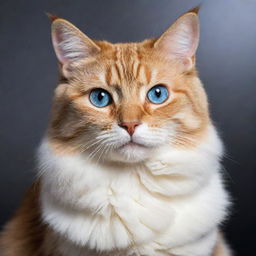 A high-resolution image of a beautifully poised cat with vivid, sparkling eyes, a sleek fur coat, and a playful demeanor.