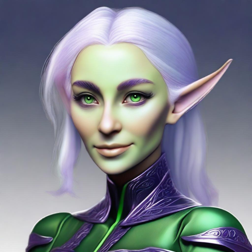 Craft a high-quality digital art image of an elf woman