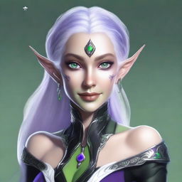 Craft a high-quality digital art image of an elf woman