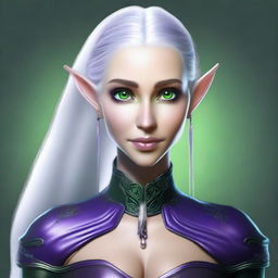 Craft a high-quality digital art image of an elf woman