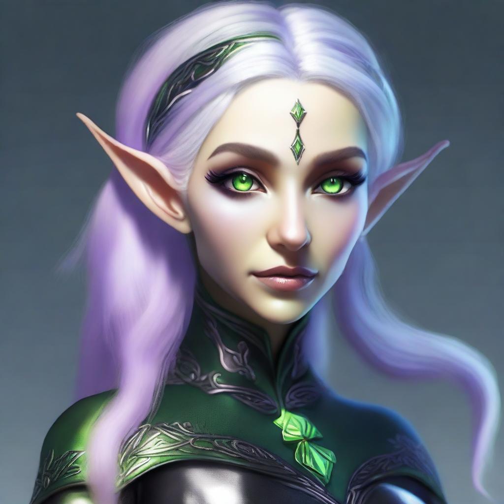 Craft a high-quality digital art image of an elf woman