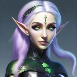 Craft a high-quality digital art image of an elf woman