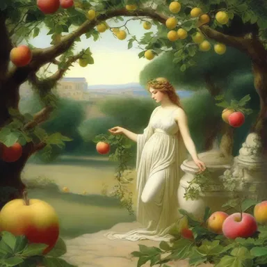 In Greek mythology, the Garden of the Hesperides was described as a lush garden with golden apples.