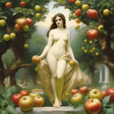 In Greek mythology, the Garden of the Hesperides was described as a lush garden with golden apples.