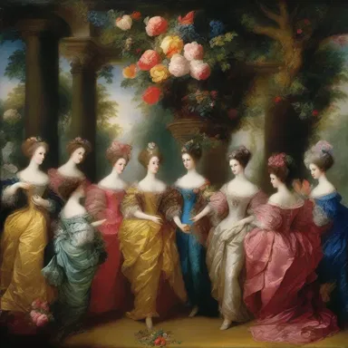 The painting depicted a scene of extravagance and profusion, with lush colors and lavish brushstrokes.