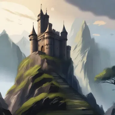 In the fantasy novel, the hero climbed the treacherous natural elevation to reach the mystical castle.