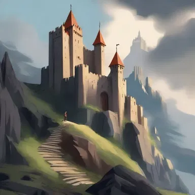 In the fantasy novel, the hero climbed the treacherous natural elevation to reach the mystical castle.
