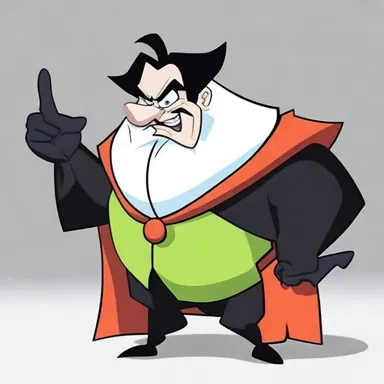 In the cartoon, the villain was portrayed as a dogshit character who constantly caused trouble.